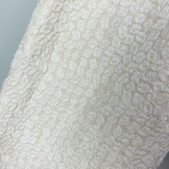 NWT Eileen Fisher Open Front Embroidered Cotton Jacket Blazer Cream Bone Women M - Picture 4 of 11